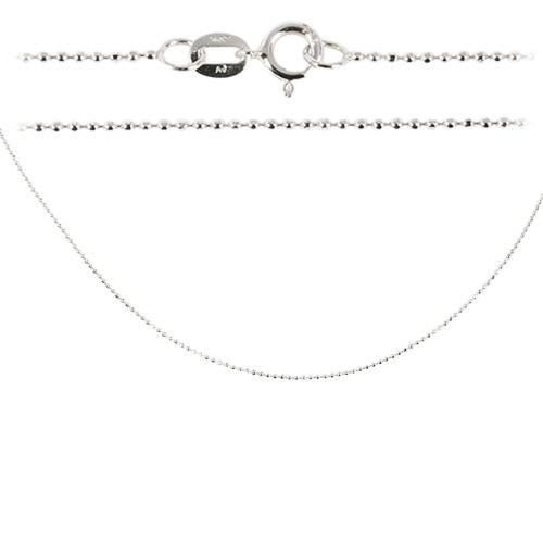 14K White Gold Ball Chain