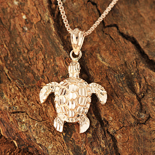 Pink Gold Turtle Pendant(S)