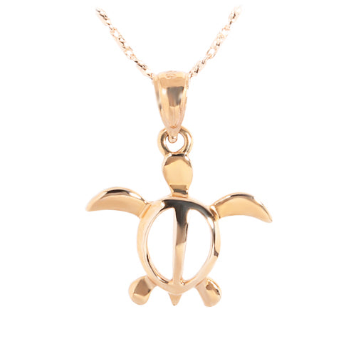 Pink Gold Honu(Hawaiian Turtle) Medium size Pendant