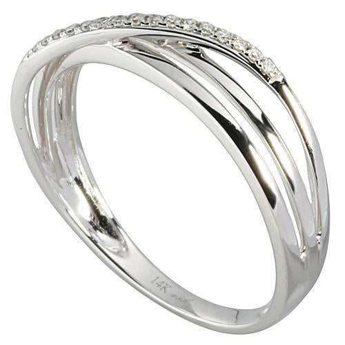0.05 ct. t.w.  Diamond Ring in Solid 14K White Gold orbital - Hanalei Jeweler