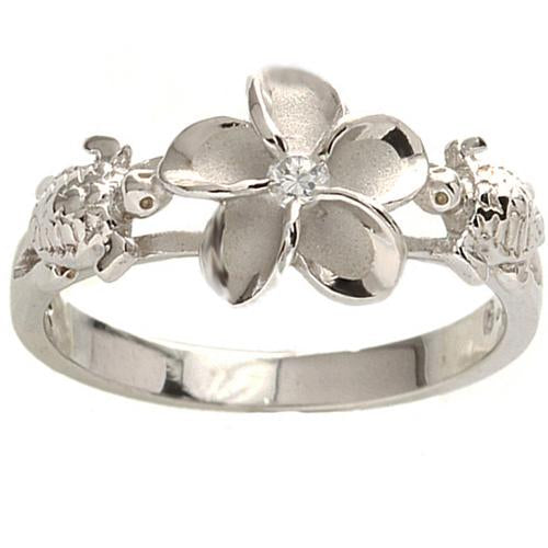 flower ring silver plumeria ring